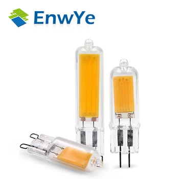 

EnwYe 2W 3W LED Lighting Replacement Spotlight Crystal Chandelier Warm White COB G4 G9 Bulb AC 220V 240V
