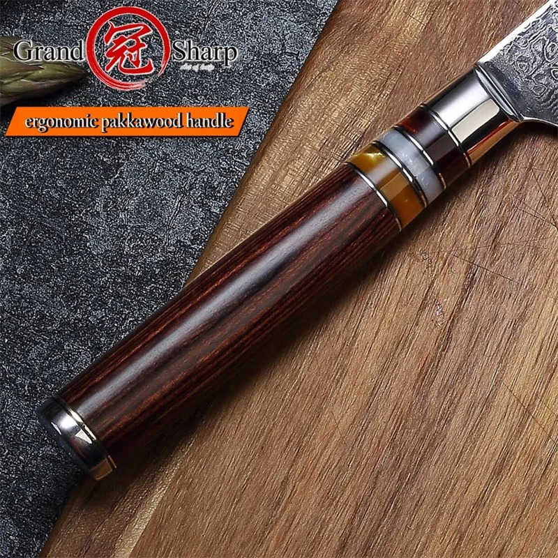 GRANDSHARP дамасский Набор ножей 2 шт. набор кухонных ножей для нарезки кухонные ножи японский дамасский VG10 стальные лососевые инструменты для суши