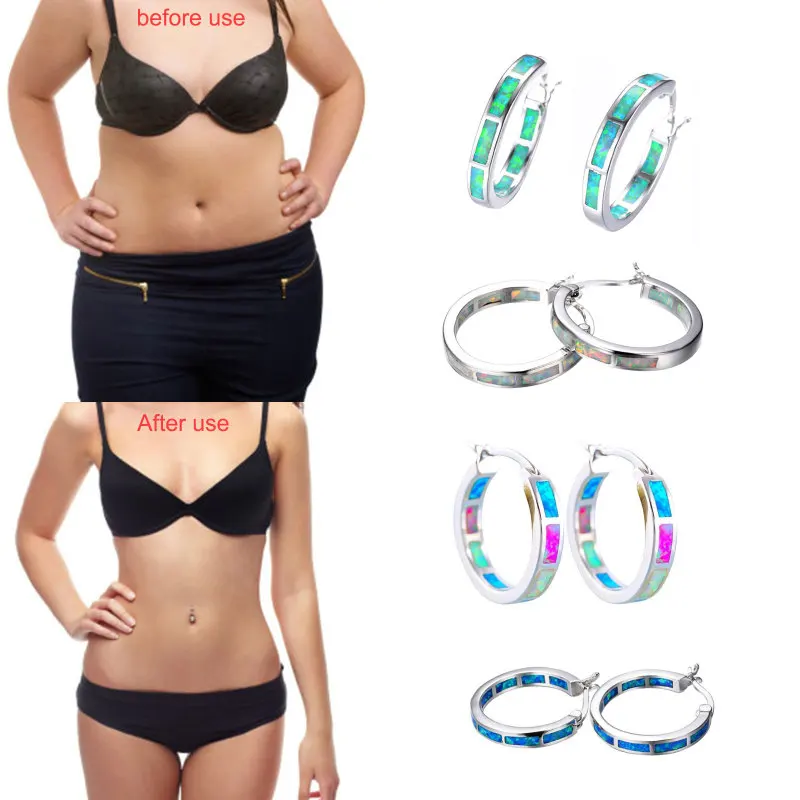 1 Pair Slimming Earrings Stainless Steel Health Weight Loss Ring