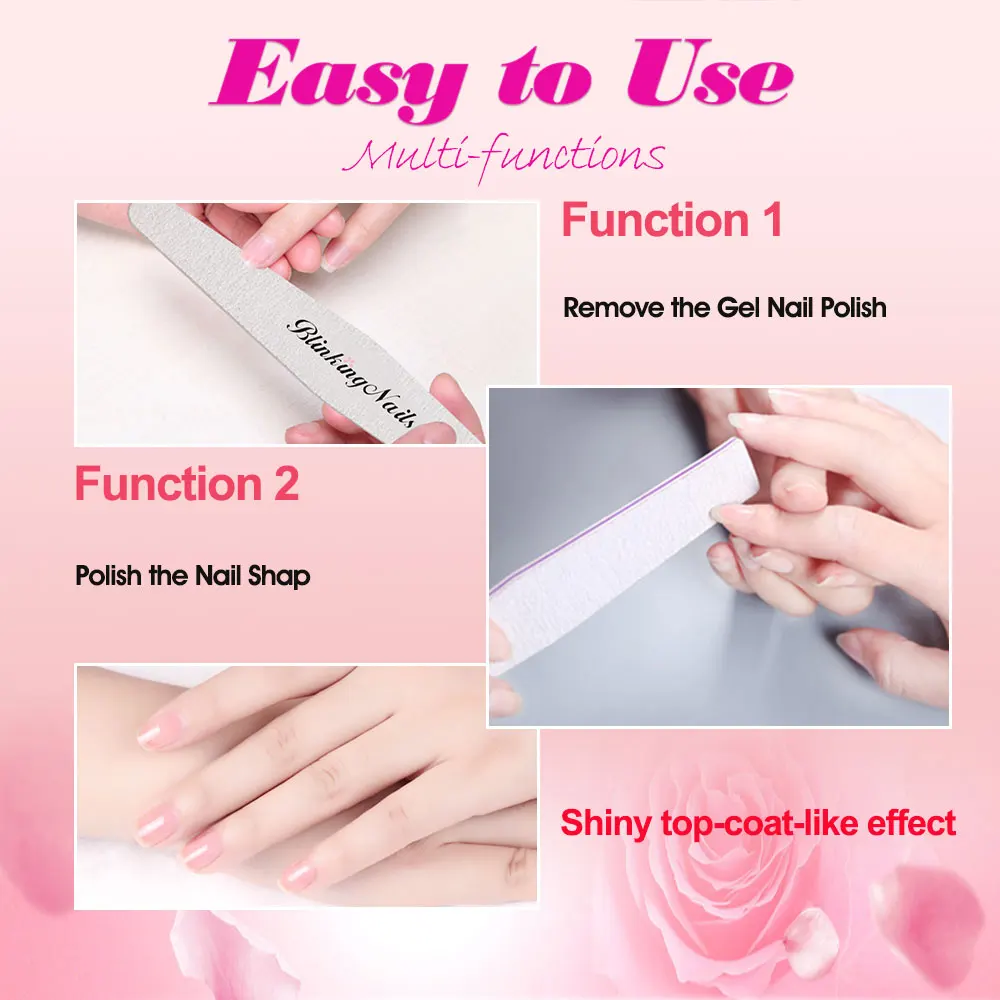  BlinkingNails Professional Nail File 180/240 10pcs Nail File 150/150 White Nail Files 100/180 for P
