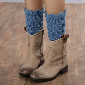 

Fashion Leg Warmers Women Warm Knee High Winter Knit Solid Crochet Leg Warmer Socks Warm Boot Cuffs Socks
