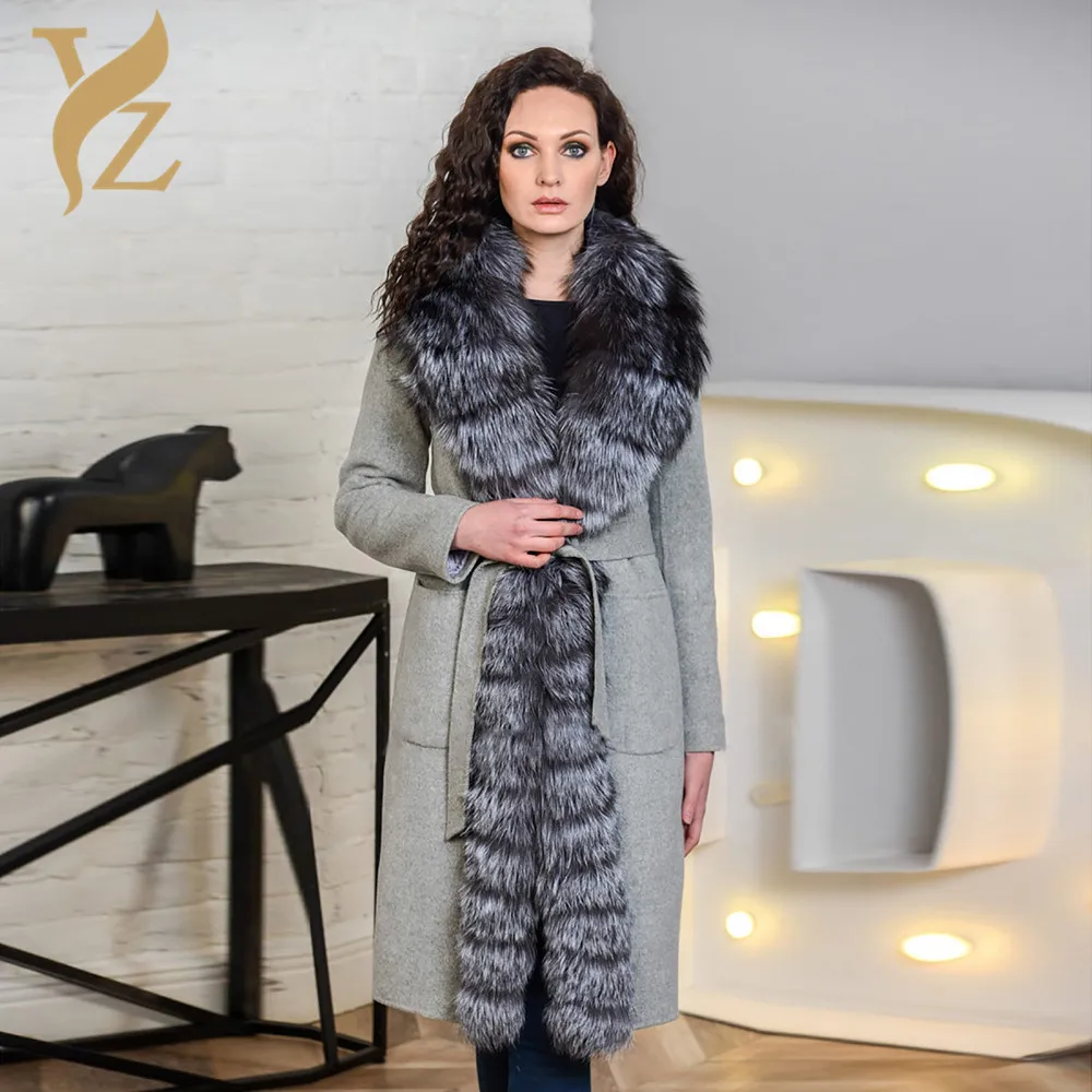 YZ. FURTURE, новинка зимы, Женское пальто с лисьим мехом, Осенняя мода, женское теплое пальто, Длинная женская Европейская модная куртка из натурального меха, Outwe