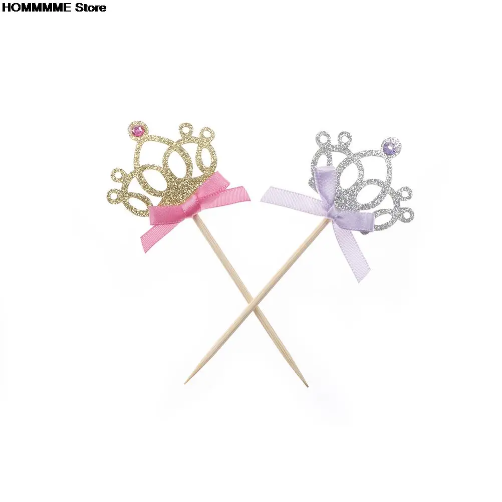 10pcs/lot 1st Birthday Decoration Kids Baby Boy Girl Party Decoration Gold/Silver Cupcake Toppers Princess Crown Cake Toppers party decorations,birthday party supplies,cake topper,cake toppers,diadem and crown