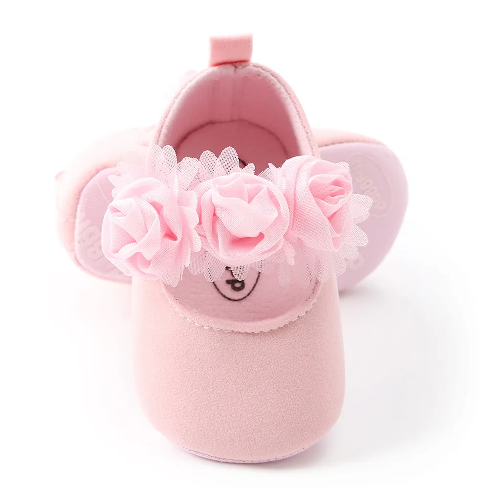 Newborn Infant Baby Girl Princess Flower Fashion Toddler First Walkers Kid Shoes Flora Slip-on Baby Girl Shoes Newborn