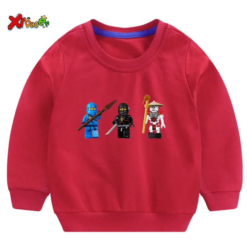 Осенние детские свитера для мальчиков, Ninjago, Детская толстовка с капюшоном, белый свитер для мальчиков, хлопковый пуловер, милый детский свитер - Цвет: Sweatshirts