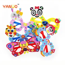 Gafas de Eva hechas a mano con bonitos dibujos de animales para niños, anteojos decorativos con piedras de colores, regalos para niños, 1 pieza