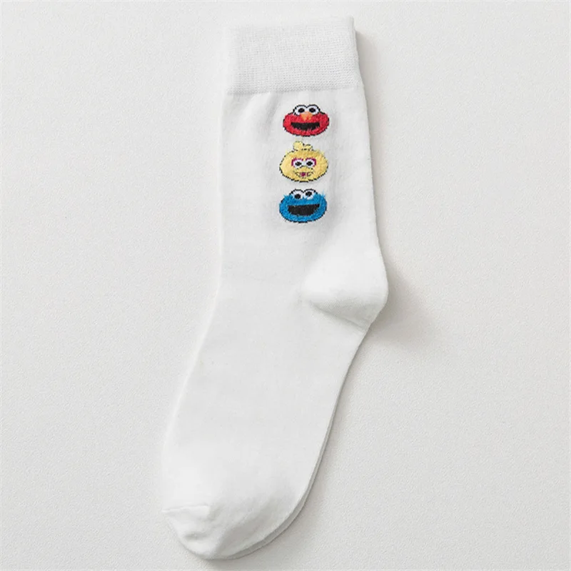 Women's Funny Cartoon Crew Harajuku Hip Hop Street Art Cotton Tube socks Lover's Gift Socks For Summer Autumn - Цвет: 16