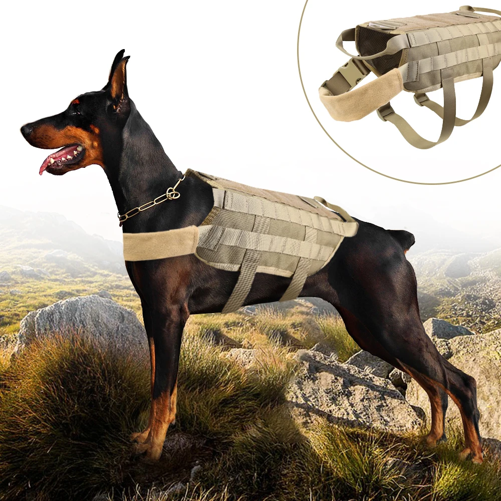 

Nylon Tactical Hound Vest Adjustable K9 Training Patrol Service Dog Harness,Leash optional For Small Medium Large Dogs Shepherd