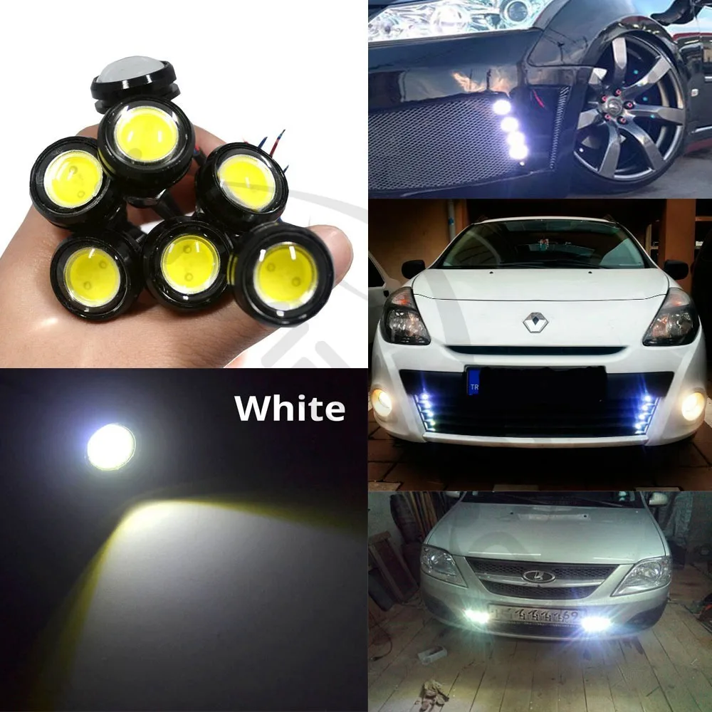 Hviero White Red Blue 23mm Eagle Eye Light Drl Daytime Running Backup Car Motor motorcycle Led Parking Signal Waterproof Fog Lamps