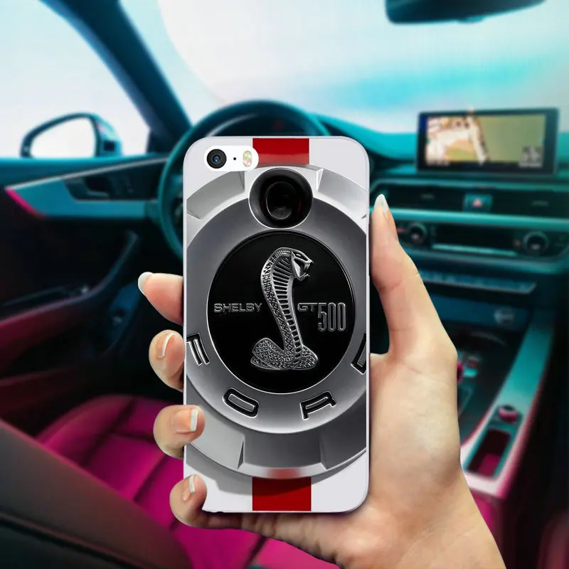 Fashion Car Ford Mustang Logo Soft TPU Silicon Mobile Phone Cases Cover for iPhone 4 4s 5 5C SE 5S 6 6S 7 8 Plus X Coque Bags - Цвет: Picture 10