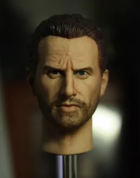 

1/6 Scale Handmade Walking Dead Rick Head Sculpt Male Head Carving with Neck for 12'' Action Figure Collection DIY