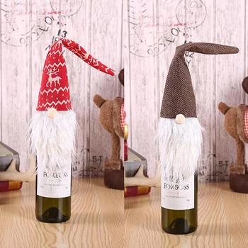 

Christmas Faceless Doll Wine Bottle Case Nordic Land God Santa Claus Champagne Wine Bottle Cover Gift Bag Decoration