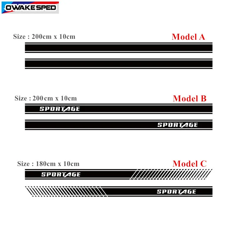 Для KIA SPORTAGE Racing Sport Stripes автомобильный Стайлинг Дверь боковая юбка Декор наклейка авто аксессуары для тела Защита виниловая наклейка