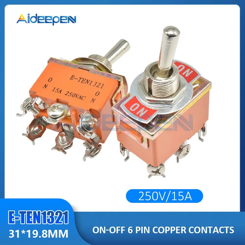 E-TEN1321 Автоматический переключатель переменного тока 250V 15A ВКЛ-ВЫКЛ-на 2-контактный 3-контактный 4-контактный 6-контактный переходник с внутренней E-TEN1021 E-TEN1122/1121/1221/1321/1322 Водонепроницаемый Кепки - Цвет: E-TEN1321