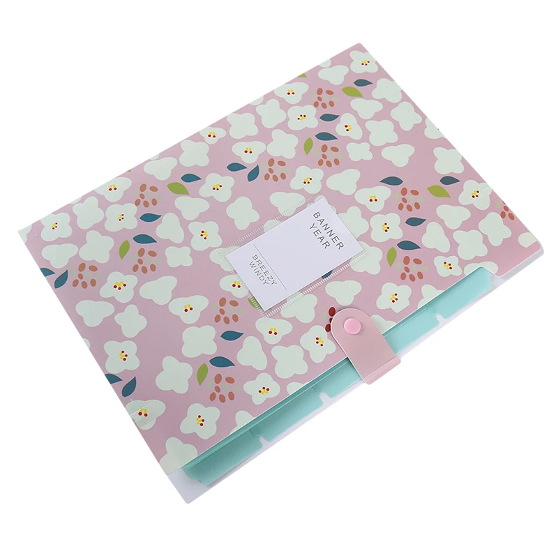Small Fresh Floral Office Multi-layer File Storage Information Folder Student Office Supplies Finishing Storage Folder