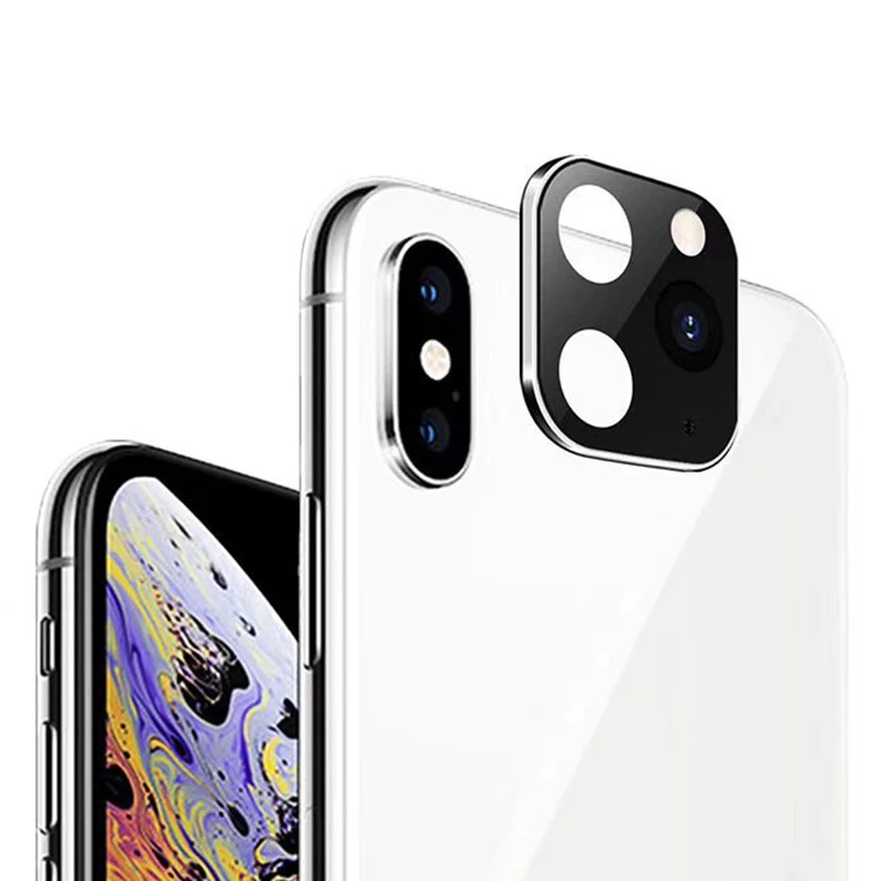 Роскошный чехол-кольцо для объектива камеры для iphone X XS Max 10 секунд для iphone 11 pro max 11pro металлический защитный чехол из алюминия - Цвет: Silver edge