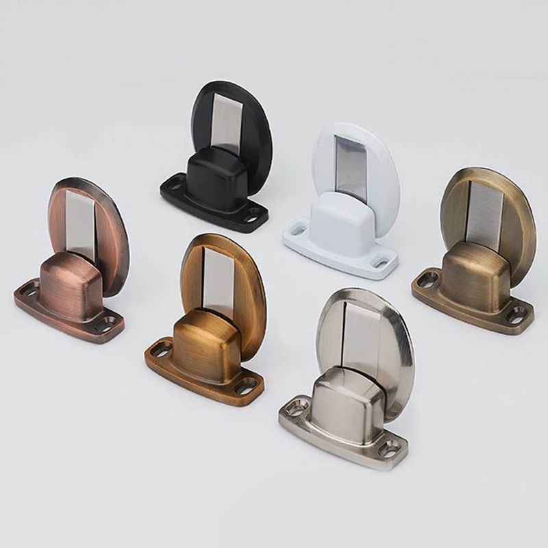 1pcs Magnetic Door Holder Stopper Invisible Doorstop Wall Floor Mount Safety Catch Zinc Alloy Gate Resistor Doorstop Door Holder