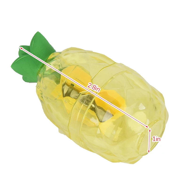 1 Pcs Cute Creative Fruit Pineapple Plastic Pencil Sharpener with Eraser School Supplies Plastic Cutter Knife