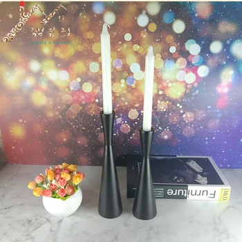 

IMUWEN European Black Candlestick Gorgeous Metal Candle Holders Wedding Decoration Centerpiece Gold Candle Stand Christmas Gift