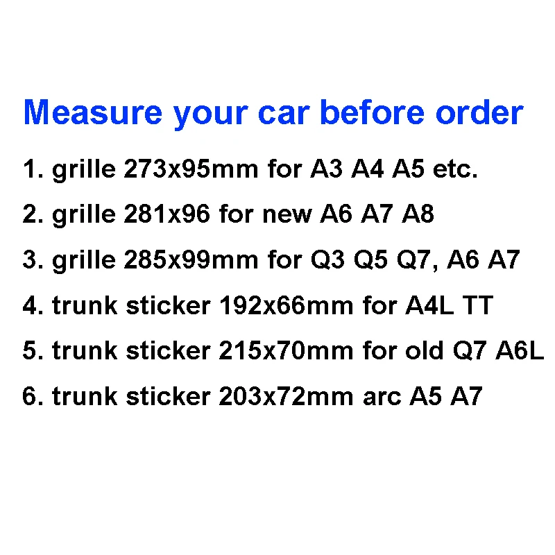 Глянцевый черный эмблема логотип для Audi A3 A4 A4L A6L TT Q3 Q5 Q7 A5 A7 RS3 RS4 RS5 RS6 Передняя средняя кольца решетка эмблема на багажник Стикеры