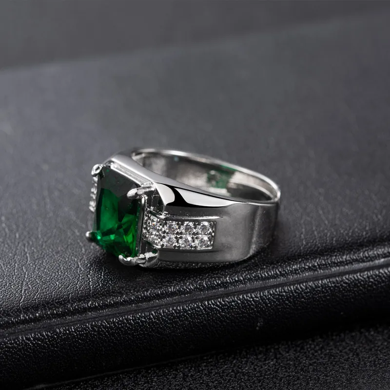 HuiSept Men Ring 925 Silver Jewelry Fashion Emerald Sapphire Zircon Gemstones Finger Rings For Wedding Engagement Accessories silver ring wedding rings silver rings gemstone ring emerald gemstone ring natural stone ring