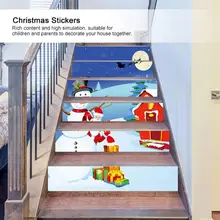 6 шт Водонепроницаемый Рождество лестницы стены Санта Клаус наклейка-снеговик вечерние украшения дома