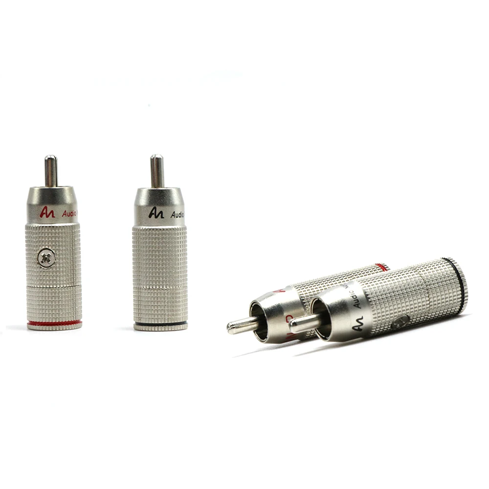Nota de Áudio Plugue de Áudio de Alta Pces An-px Ródio Chapeado Rca Fidelidade Conector Hi-ned Interconectar Cabo Jack 4 - Image 6
