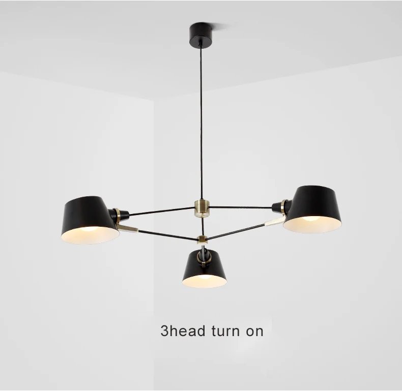 Nordic Chandelier Lighting/Lamp Modern Living Room Hanging Light Fixture Black Suspension Lamps For Dinning Room Bedroom