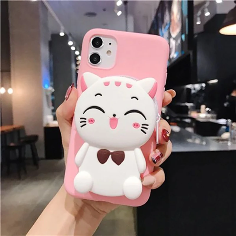 3D силиконовый чехол с монетницей для Huawei Nova 5T 7i 6 SE 7 Pro 3 3i мягкий мультяшный на
