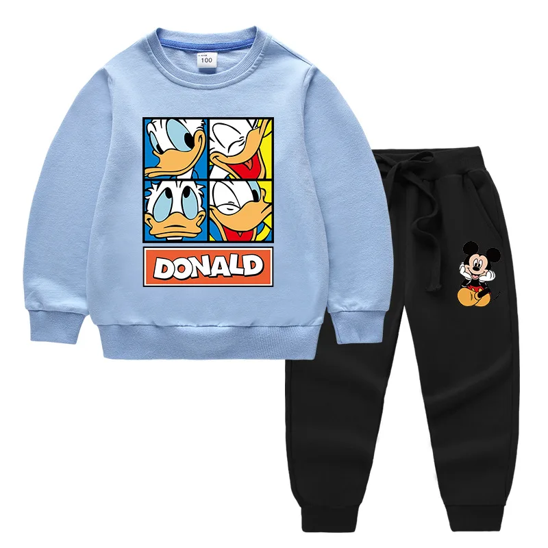 

Baby Boys Girls Cartoon Donald Duck Print Clothes Set Hoodies Sweatshirt+Pants 2 Piece Children Outfits Toddler Kids Sport Suits