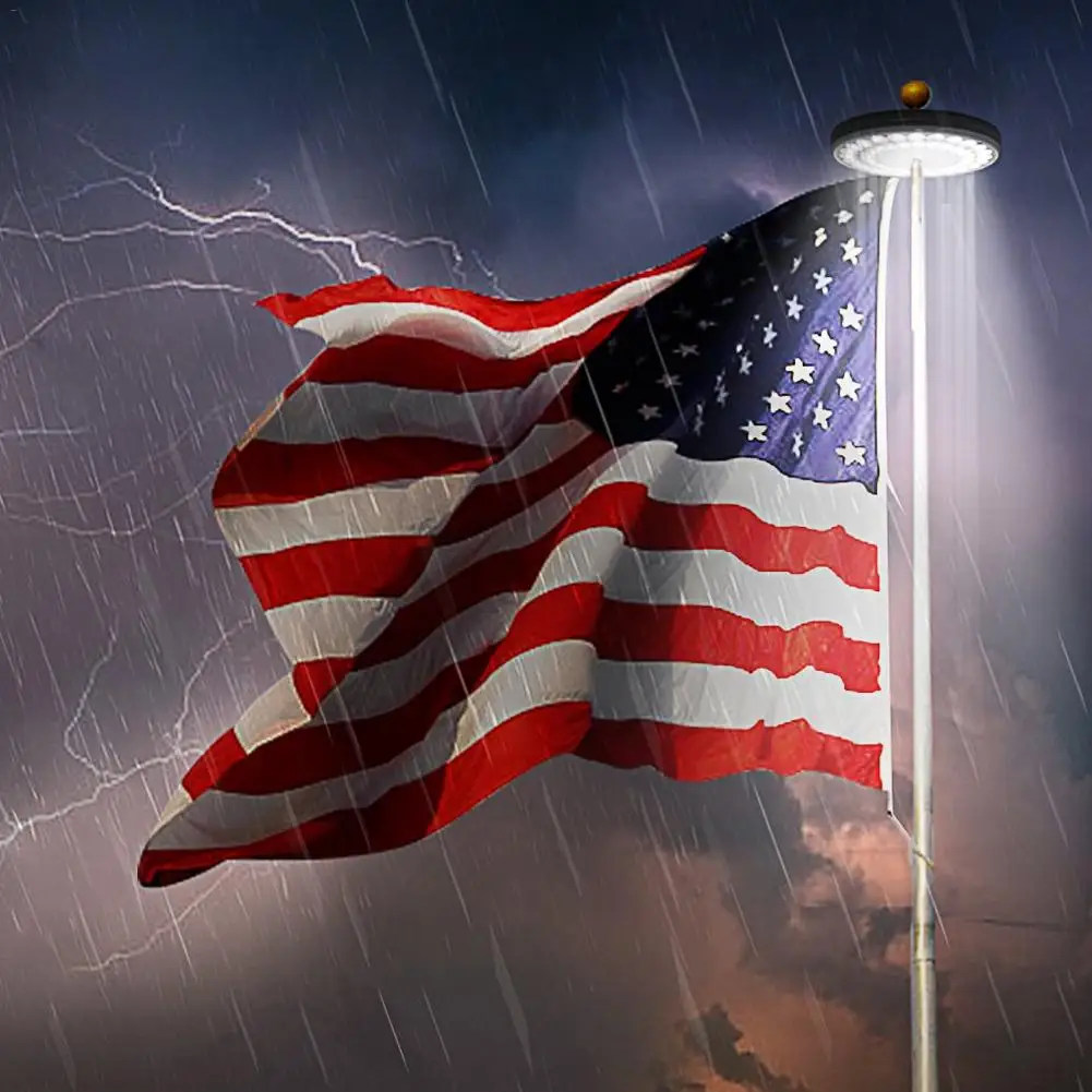 

24/48/128 LED Solar Flag 15ft-25ft Pole Lights IP65 Waterproof Flagpole Downlight Tent Light Emergency Lamp Light Control