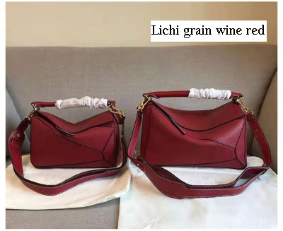 lichi grain wine red Nuleez сумка с геометрическим рисунком, яркий седельный кошелек, Li-chi, простая Подушка, первый слой, Воловья кожа, настоящая, роскошная, качественная, Классическая - Цвет: lichi grain wine red