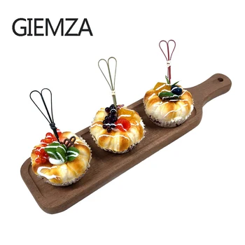 

GIEMZA Bamboo Fork 100pcs Scissors Fork Party Dessert Stick Cross Pick Skewer Food Cocktail Sandwiches Kleine Fruit Vorkjes