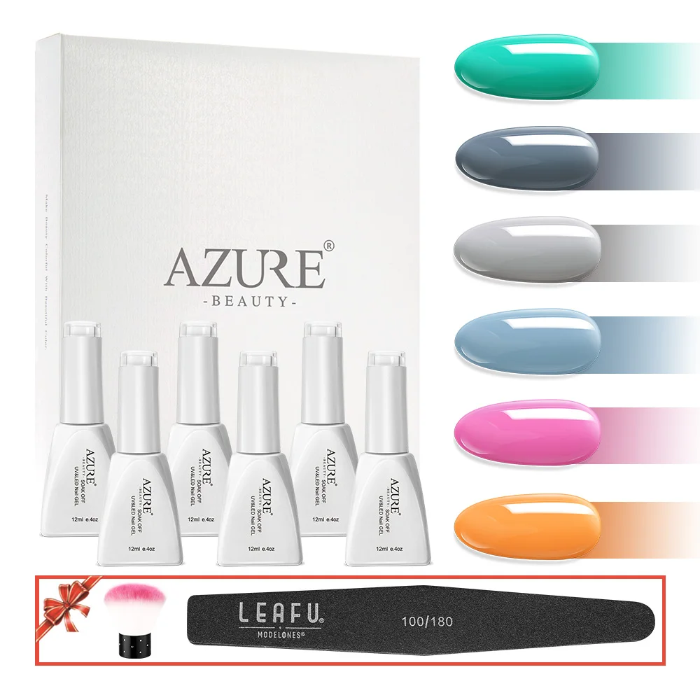 11 Azure Beauty 8Pcs/Lot Purple Color Series UV Nail Polish Nail File Brush Base Top Set Long Lasting Base Coat Gel Nail Art Polish - Цвет: 11