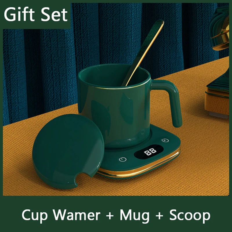 PROD 1005003237489855 Cup Heater Coffee Mug Warmer Desktop Electric
Beverage Warmer with Timer 3 Temperatures Milk Tea Heating Pad For
Friend Gift Set