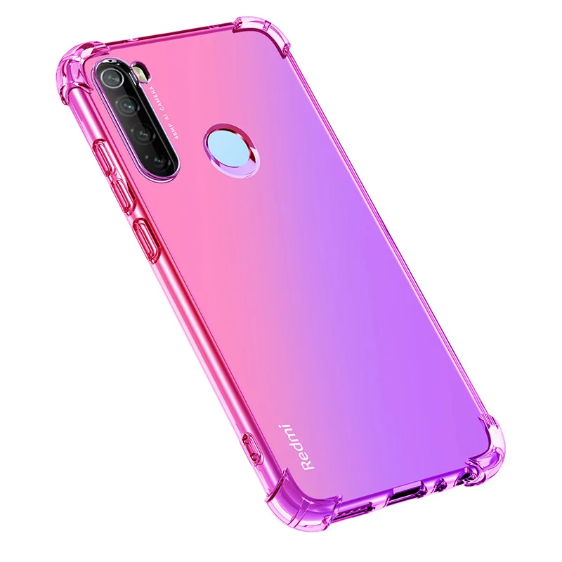 Gradient Armor Silicone Case For Xiaomi Redmi Note 8 Pro Case Transparent Soft TPU Shockproof Bumper Cover For Redmi Note 8 Case - Цвет: 1