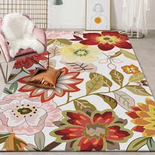 Американский Сельский цветочный узор, гостиная, большой размер, ковер, спальня, плюшевый ковер, печать, ванная комната, нескользящий коврик, подгоняемый коврик