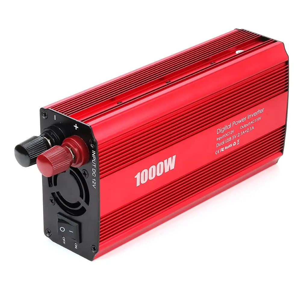 1000 Вт инвертор Чистая Синусоидальная волна DC12V/24 В к AC220V 50 Гц усилитель конвертера мощности для автомобильного инвертора