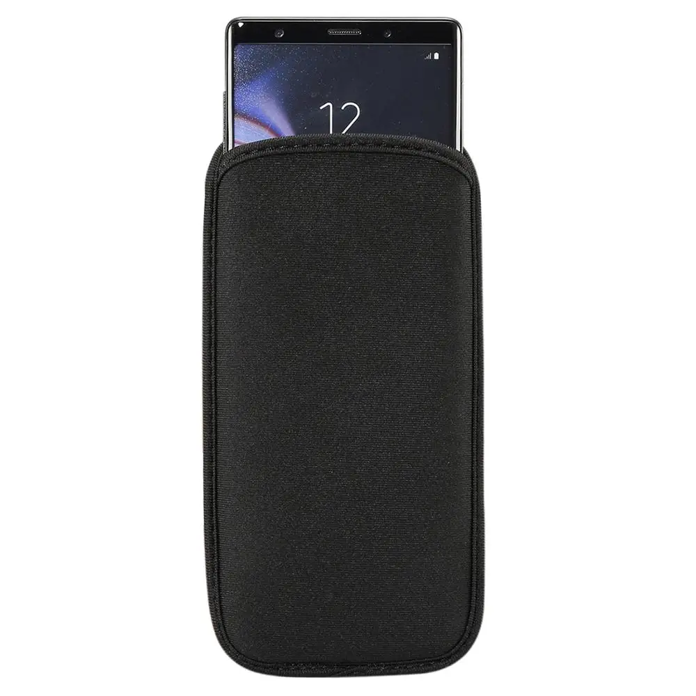 Black color Универсальный Неопреновый для мобильного телефона сумка для Galaxy Note9 Note8 A8 звезды и другие 6,4 дюйма, сотовый телефон вертикальный 18x9 см - Цвет: Black color