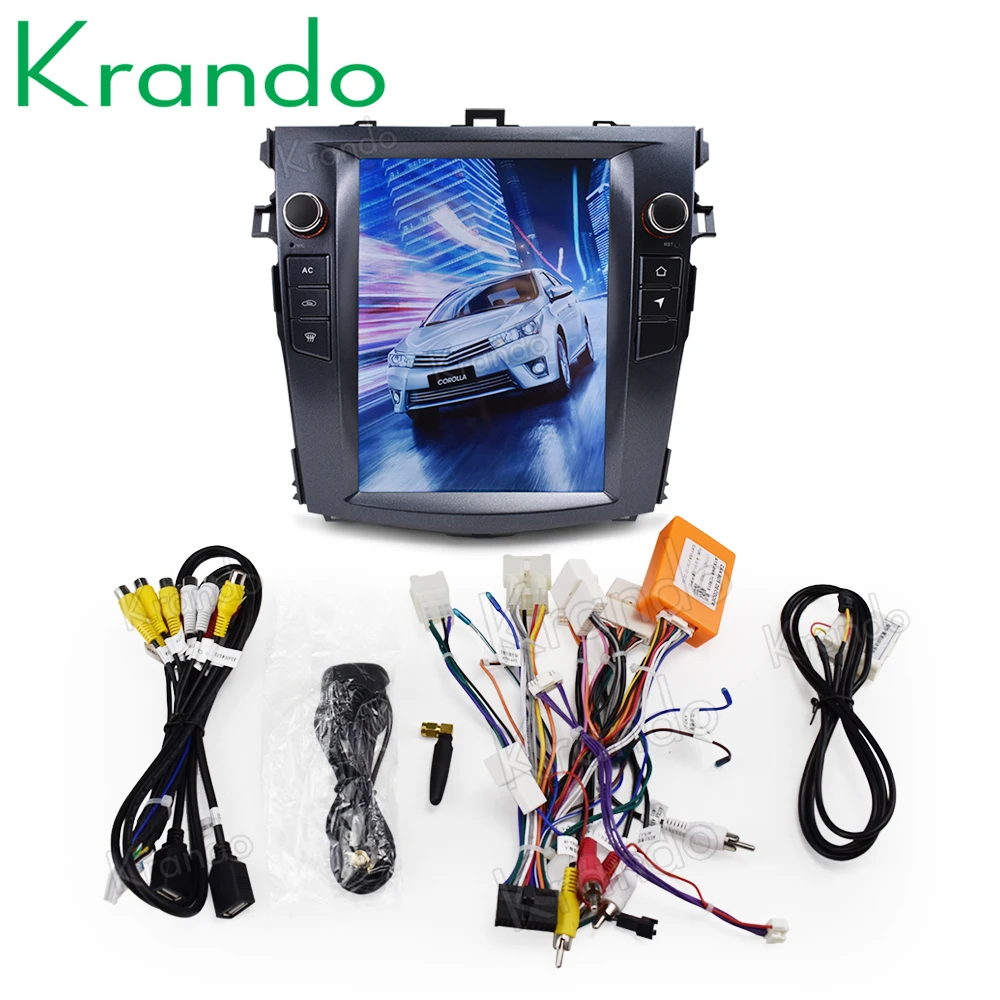 Sale Krando Android 7.1 10.4" Tesla Vertical screen car multimedia system for toyota Corolla 2008-2012 audio radio player KD-TV025 5
