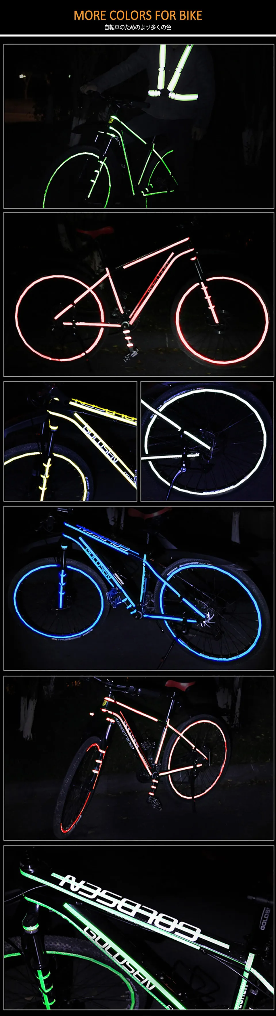 Bicicleta, Auto-adesivo, Fita de Advertência, 12 Cores, 1cm x 8m