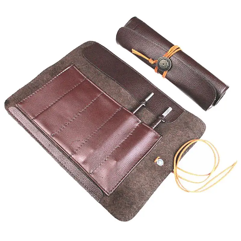 leather tool bag 1pc Tools Roll Up Bag Lightweight Portable Leather Storage Case Tools Pouch Organizer Holder for Pocket Sculpture Carving Knives power tool bag