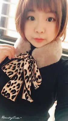 Женский зимний шелковый шарф лента Прямая поставка/искусственный мех Леопардовый принт аксессуары