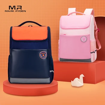 

MARK RYDEN 2020 New Kids Backpack School bag Orthopedic Bacakpack with Raincoat for School Children