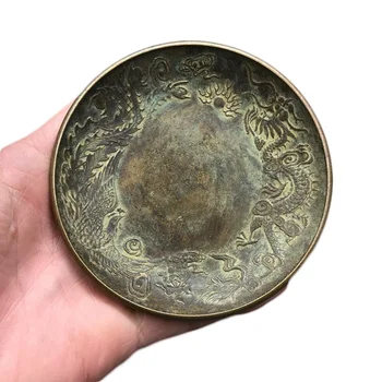 

LAOJUNLU Old Copper Thick Copper Plate Small Dish Cheng Feng Chengxiang Fushou Small Plate Copper Coaster Tea Tray Pen Case