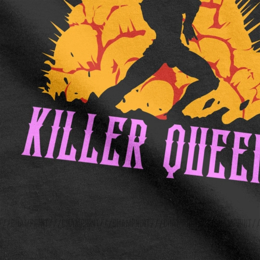 Killer queen футболки для мужчин Jojo причудливые приключения одежда высокого качества с коротким рукавом Новинка футболка с круглым вырезом хлопковая футболка