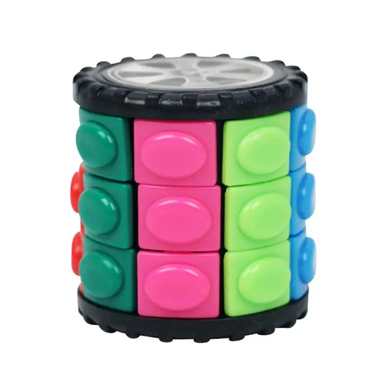 3D Rotate Slide Cylinder Cube Colorful Babylon Tower Stress Relief Puzzle N8A9 