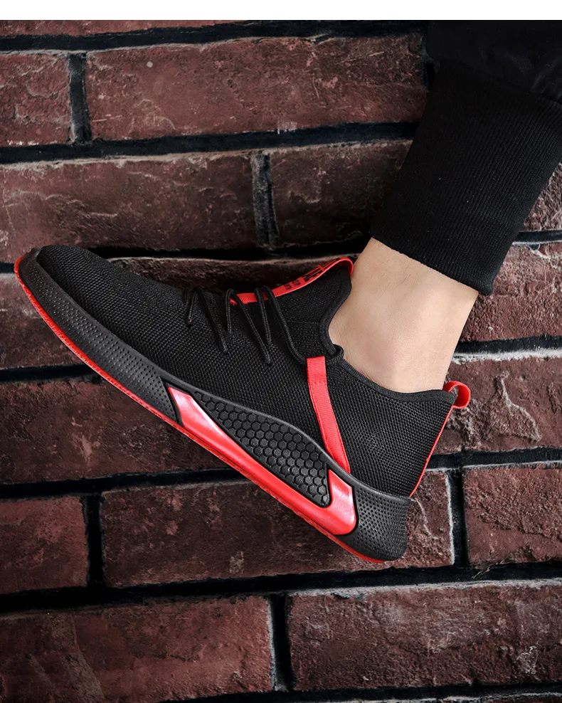 Men Shoes New Style Fashion Breathable Sneakers Men's Korean-style Stylish British-Style Versatile Mesh Shoes Black Sports And L