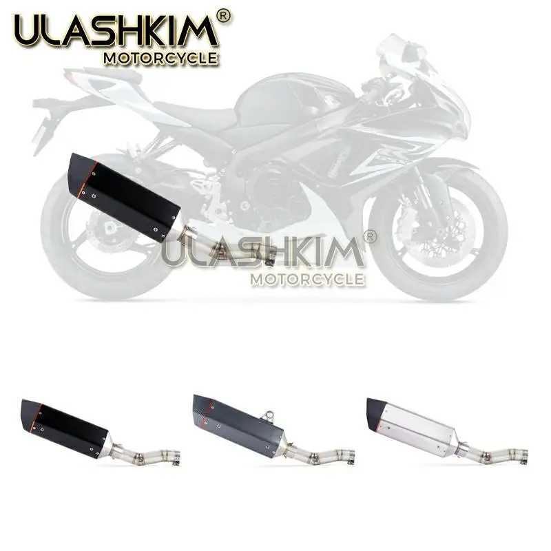 Мотоцикл полный выхлоп среднего звенья трубы слипоны для Suzuki GSXR600 Gsxr700 Gsxr750 k7 GSX R700 R750 R600 GSXR 600 700 750