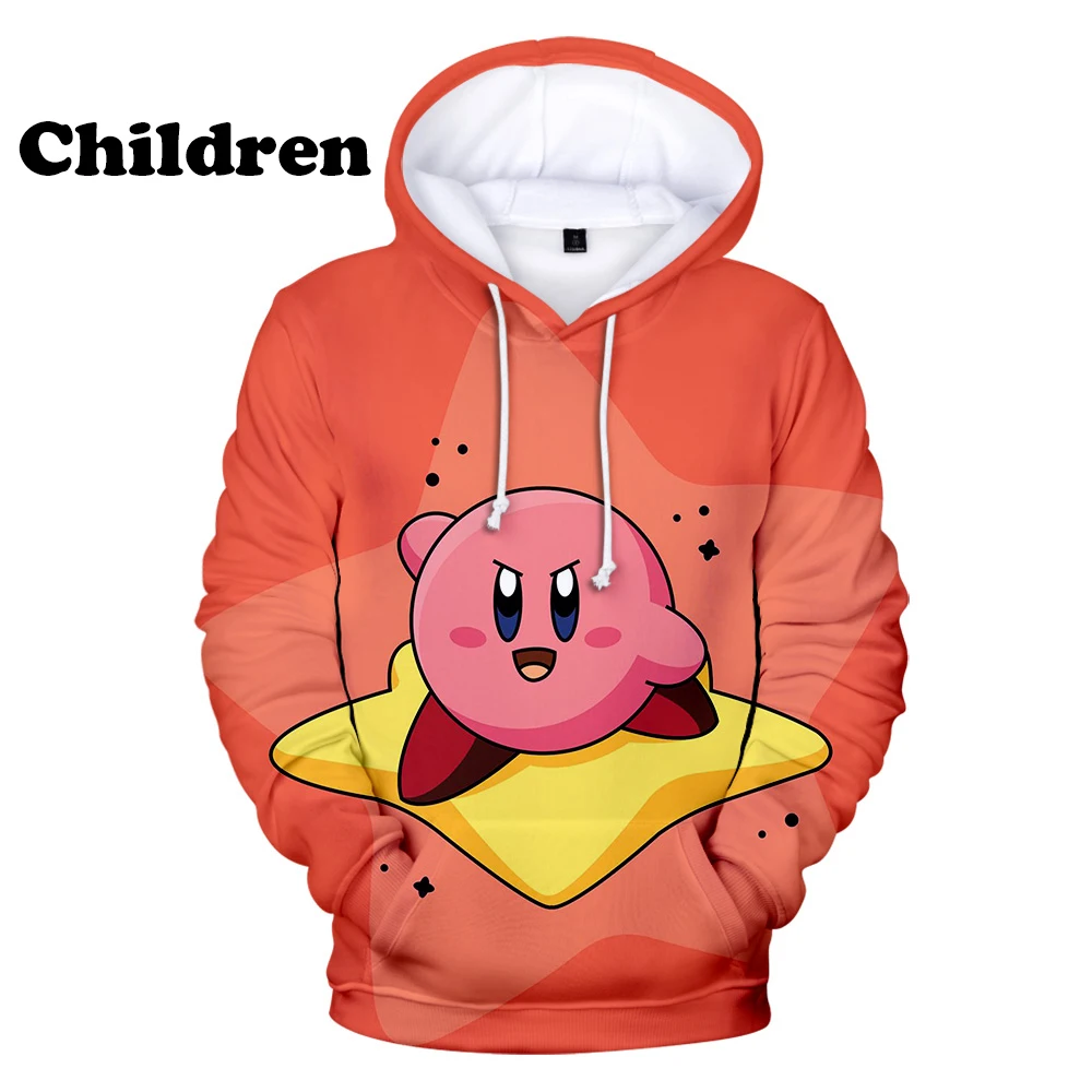 Kirby/толстовка с объемным капюшоном для мальчиков и девочек; Новое поступление; Модные Повседневные детские толстовки с капюшоном; пуловер; детские толстовки с объемным принтом; Cпортивные костюмы толстовки